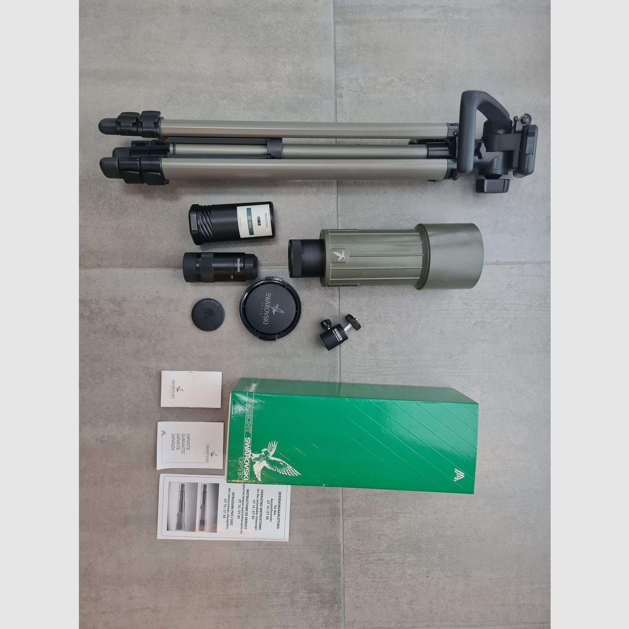 Swarovski Habicht CT 85 Spektiv – Profi-Set inkl. 20-60x Zoom, OVP & Stativ