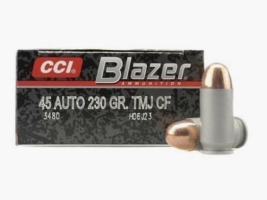 CCI Blazer Clean-Fire .45 ACP 230GR TMJ RN 50 cartridges