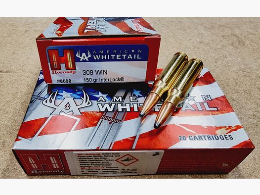 .308Win/150 grs. Hornady American Whitetail InterLock 20 stk. 8090