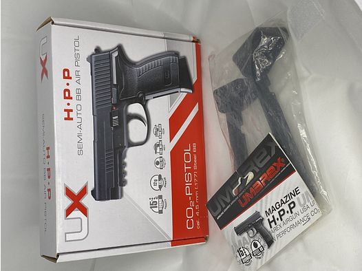 UX CO2 Pistole HPP 4,5BB- Blowback, mit 3 Magazinen!