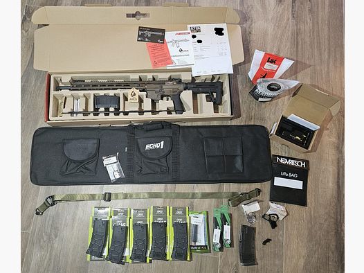 Ares M4 X-Class Modèle 15 S-AEG Fusil Softair + Équipement COMME NEUF/Non utilisé