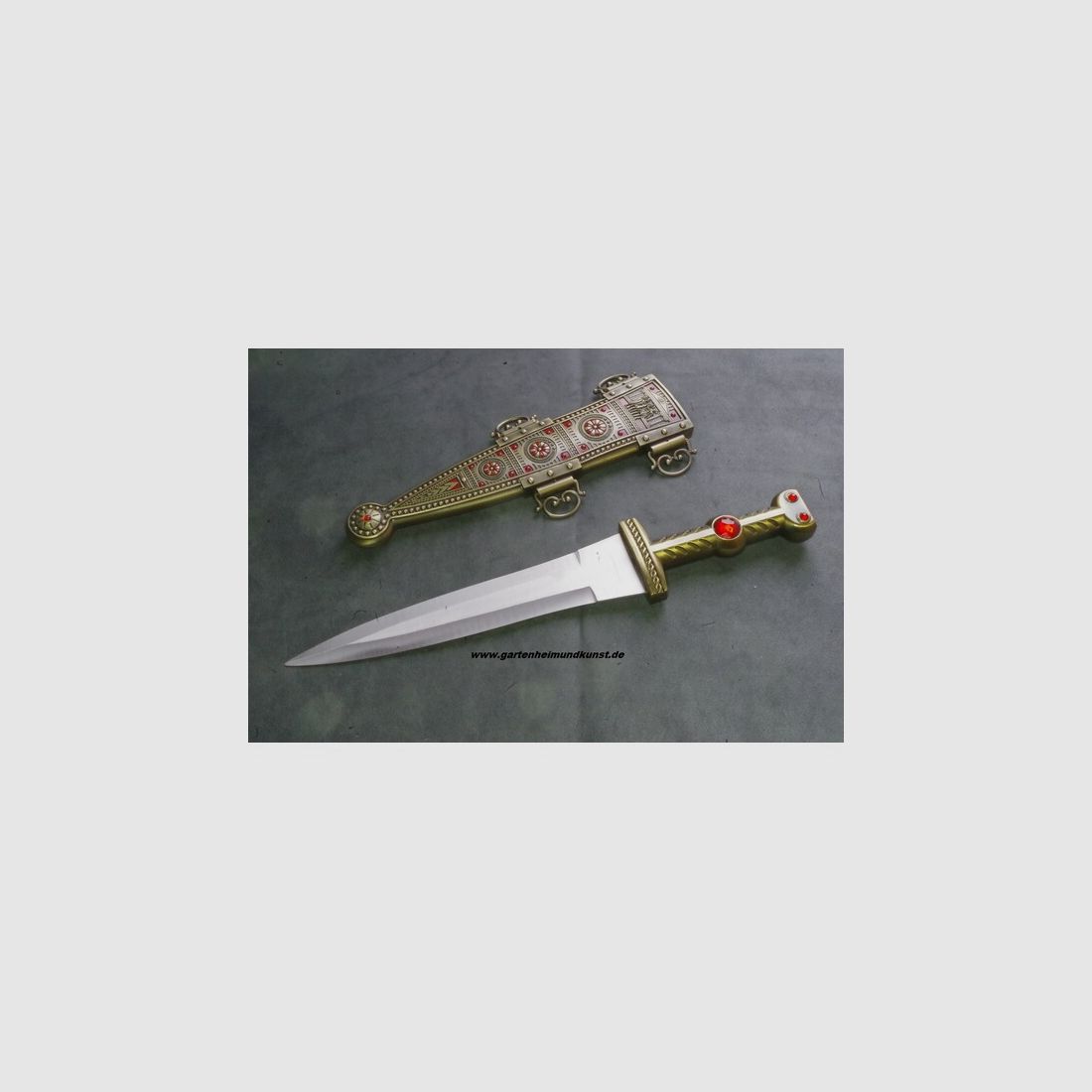 NEUHEIT Dolch Pugio Römer mit Scheide Goldbronze Vollmetall schwer