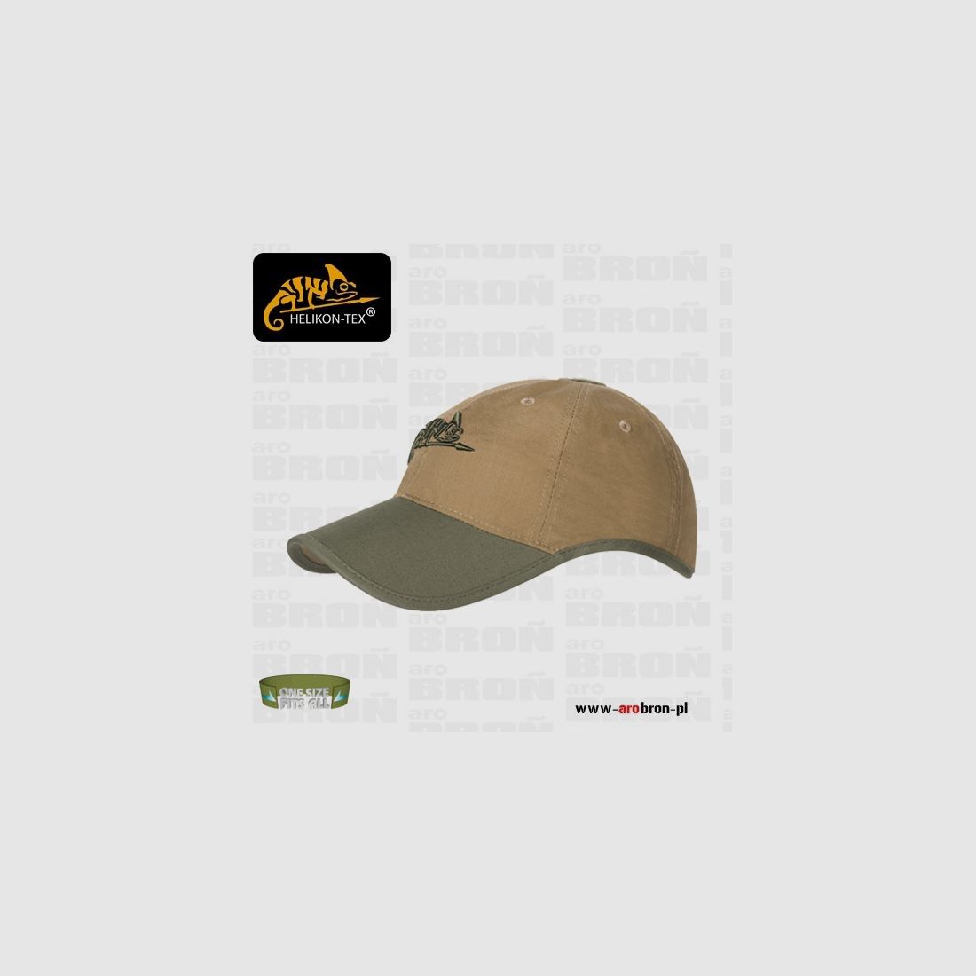 Gorra de béisbol táctica Helikon Logo Cap (CZ-LGC-PR-1102A) – COYOTE/OLIVE GREEN, para protección auditiva, imagen 1 de 2