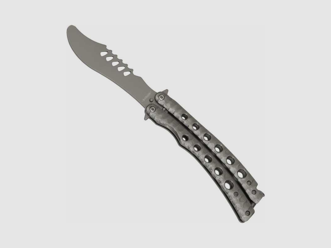 Haller Butterfly Trainingsmesser Rough Grey Balisong stumpf