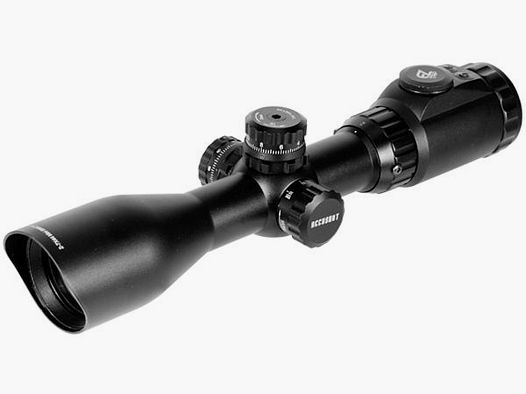 UTG Accushot scope 2-7x44 30 mm, Mil-Dot reticle with quick-release mounting rings