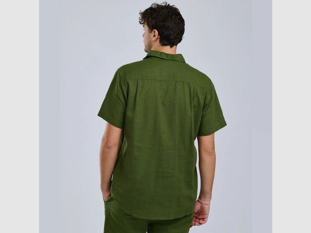 KOSZULA VARNAMO HEMP S/S GREEN 5373 PINEWOOD, zdjęcie 4 z 7