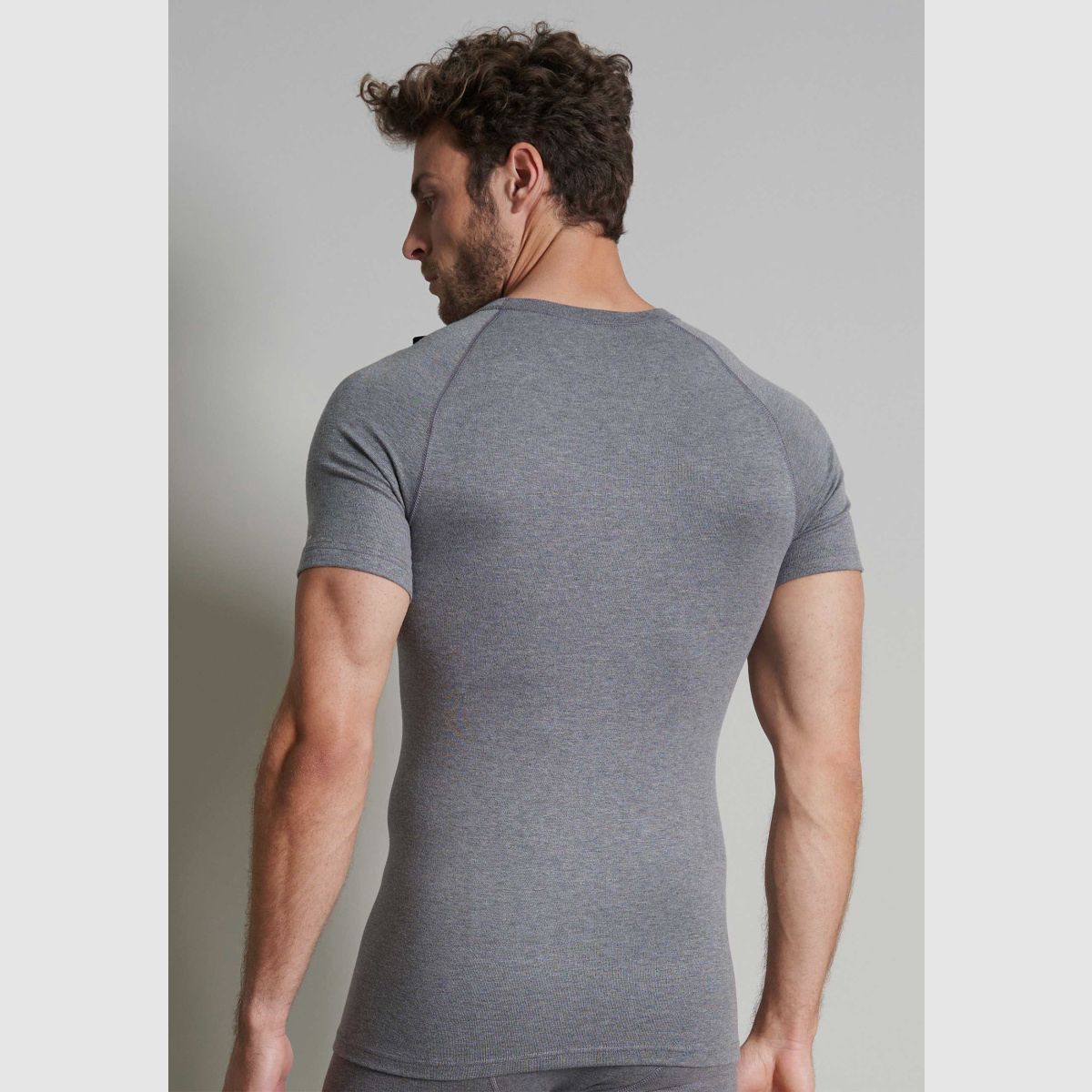 CECEBA Thermo Sport 1/2 Arm Shirt Grau Dunkel Melange