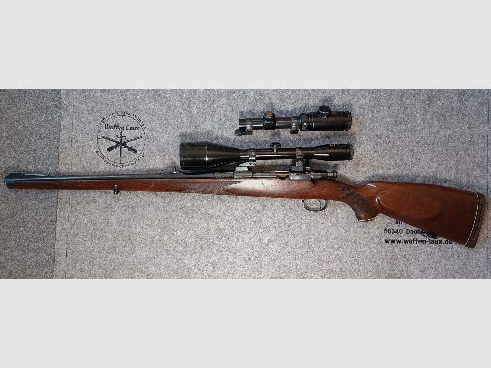 Frankonia Würzburg 98er Stutzen with two scopes + manual safety + set trigger