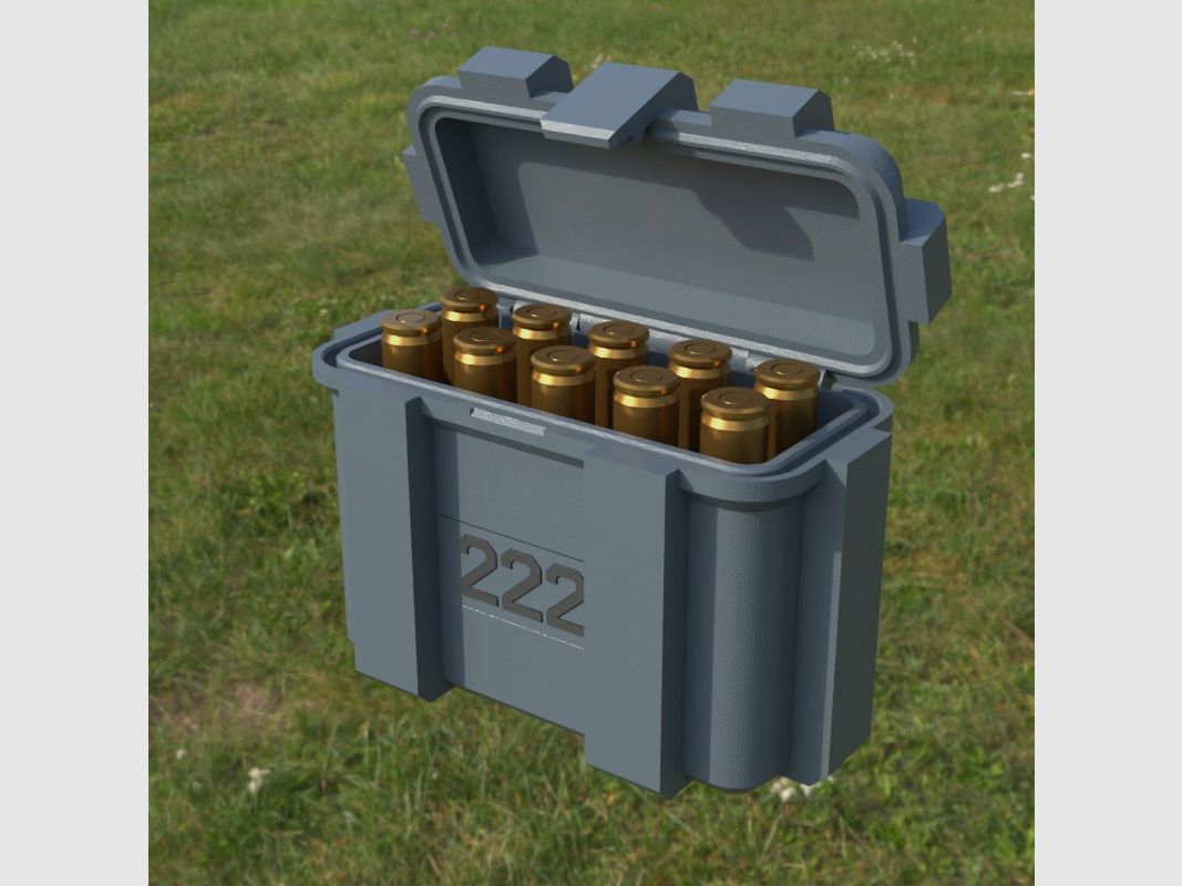 Boîte à munitions Filamelt / .222 REM / 'couvercle rabattable' / boîte à cartouches, boîte à munitions