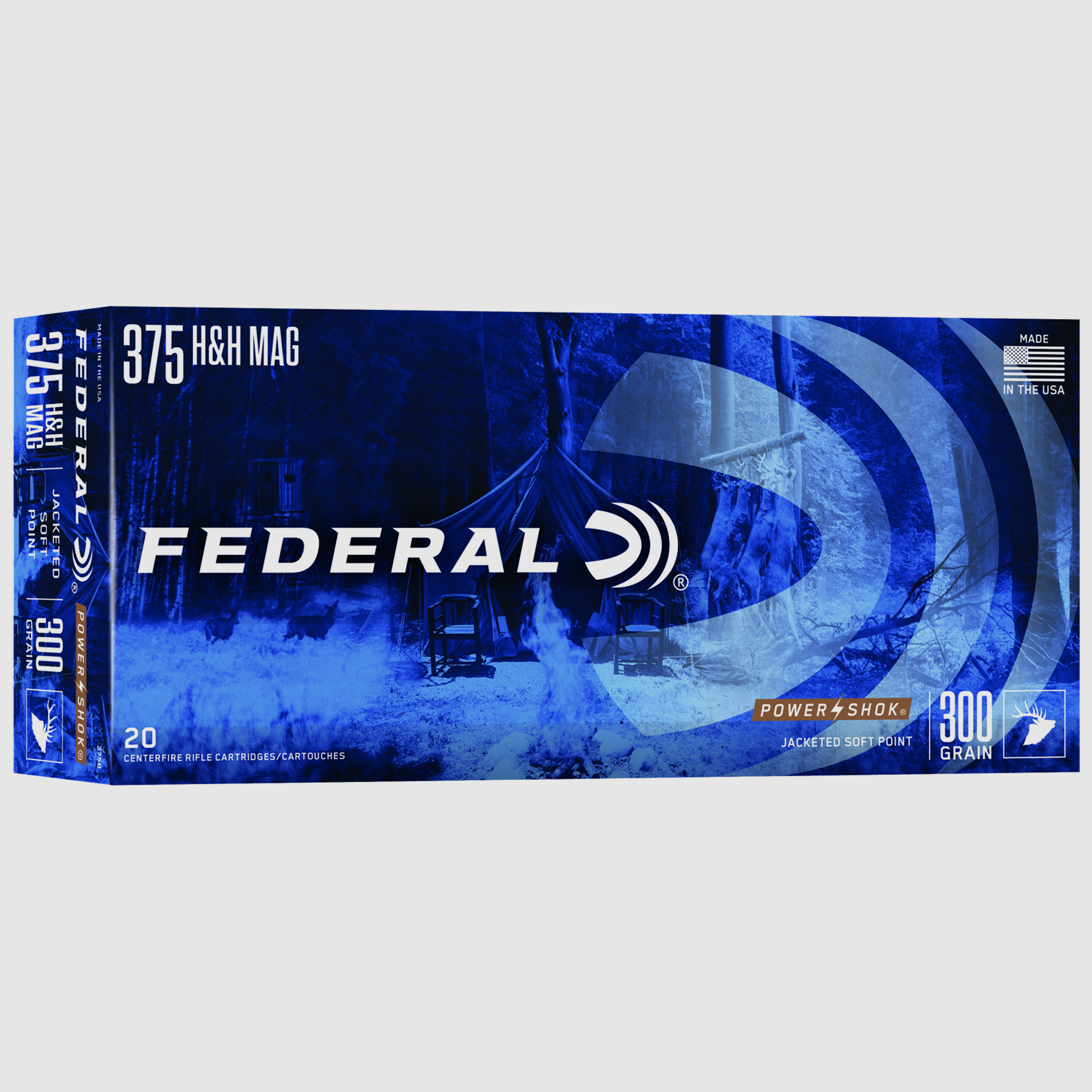 Federal Büchsenmunition .375 H&H 19,4g Jacketed Soft Point Power Shok