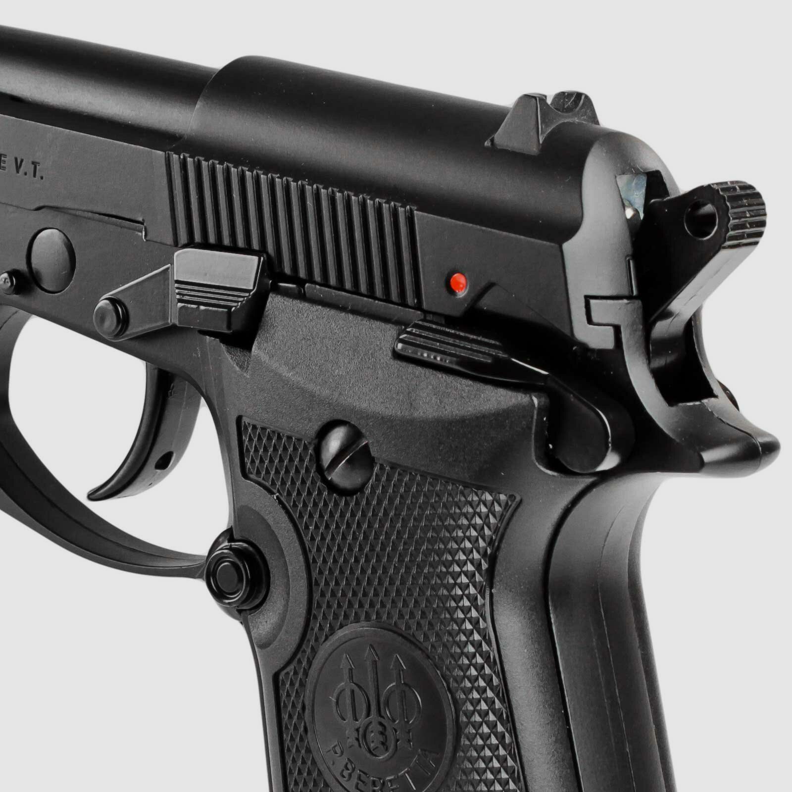 Luftpistolenset Beretta M84 FS 4,5 mm BB Co2-Pistole Blowback Vollmetall (P18) + 10 Co2-Kapseln + 1500 Stahl-BB's 4komma5