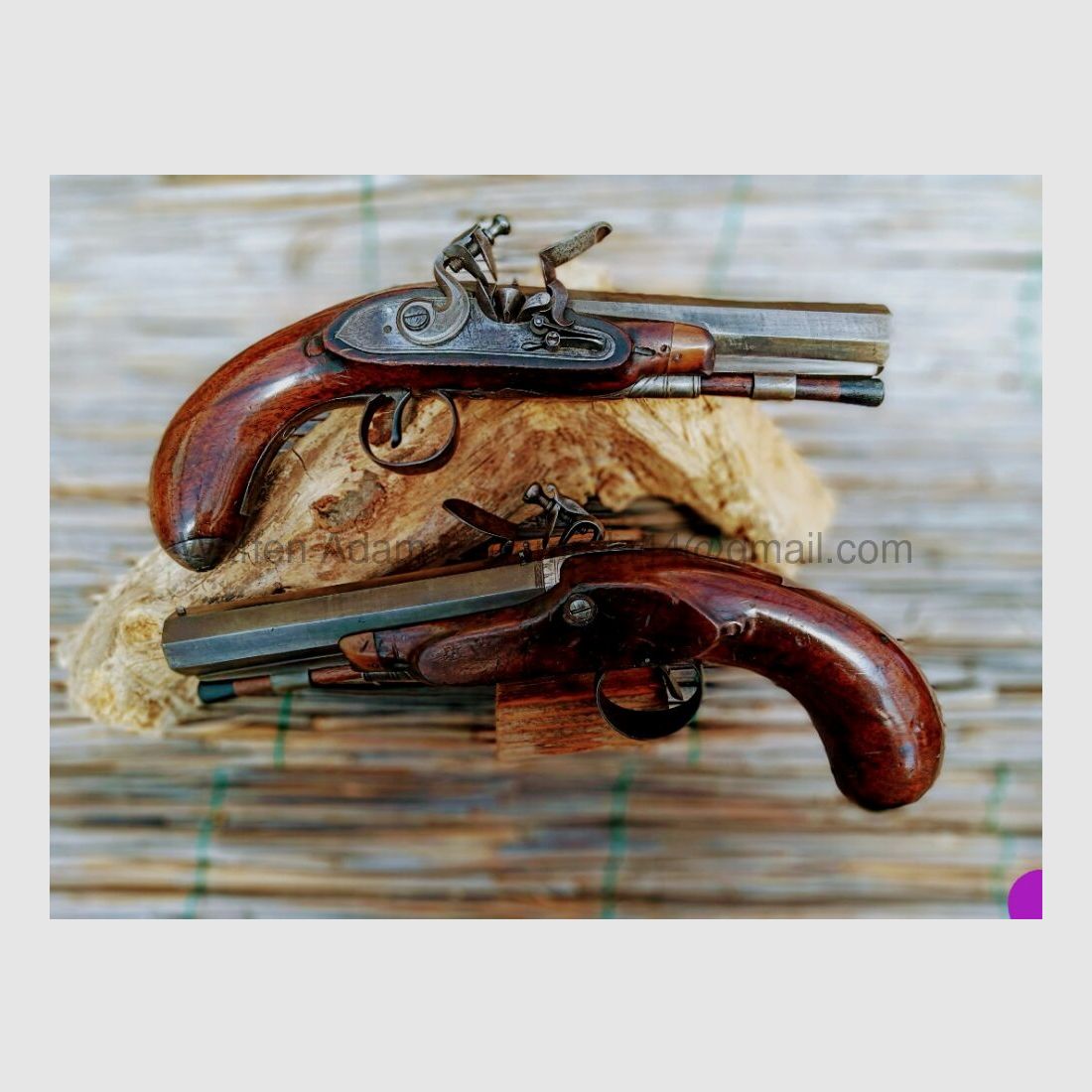 <Nicholas Clarke, 35 Chapel Street, Dublín / Irlanda par de pistolas de chispa alrededor de 1800