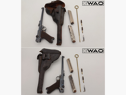 Halbautomatische Pistole DWM P08 1915 Artillerie, Ari, Kal. 9mmLuger, *inkl. Holster "MARS" Berlin 1915*