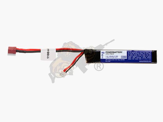 LiPo 7.4V 1100mAh 20C Stock Tube Type T-Plug