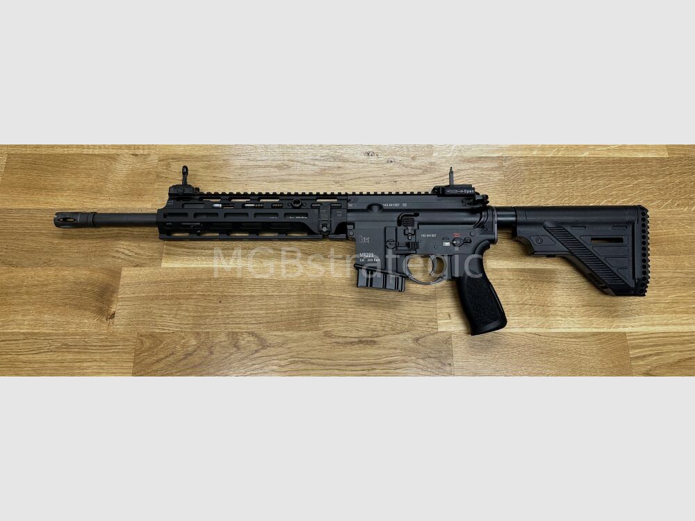 Heckler & Koch MR223 A3 Slim-Line 14,5" Lauf - halbautom. Büchse .223Rem	 Das zivile H&K 416 - mit Original H&K QD End-Plate (doppelt neu verstemmt, siehe Foto)