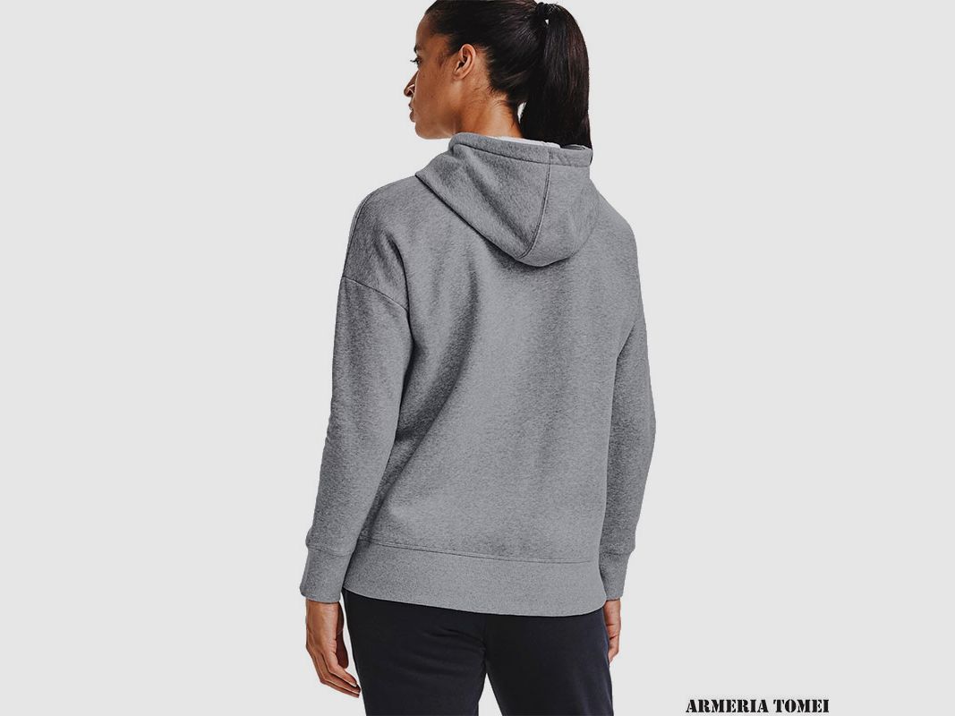 UNDER ARMOUR – DAMES – RIVAL FLEECE FULL ZIP HOODIE Steel Medium Heather / White – 035, afbeelding 4 van 4