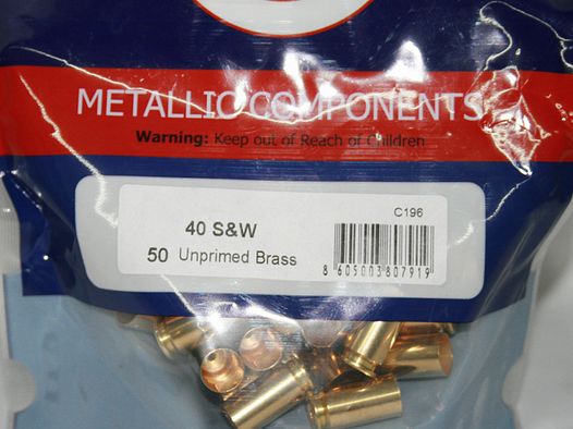 50 Stück > NEUE PPU / PrviPartizan Kurzwaffenhülsen .40 S&W Boxerzündung / Unprimed Brass #C-196