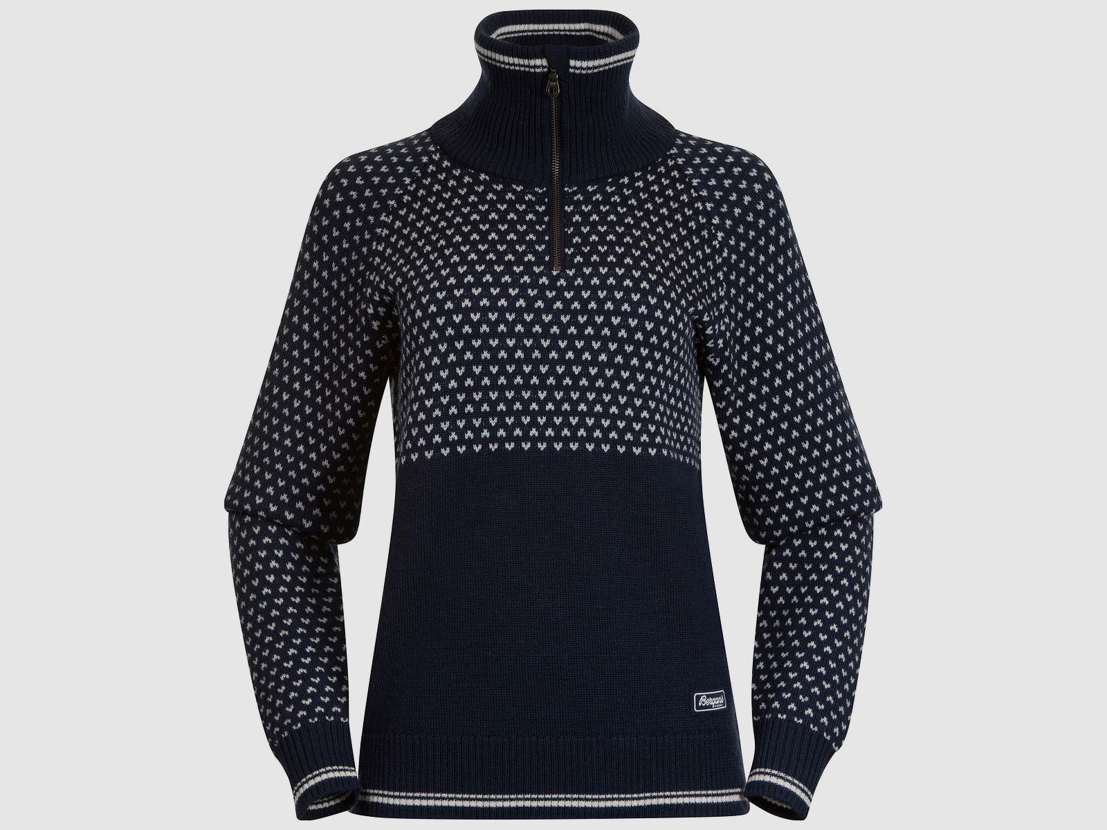 Bergans Alvdal Wool Half Zip Donna Blu Navy/Bianco Vaniglia M