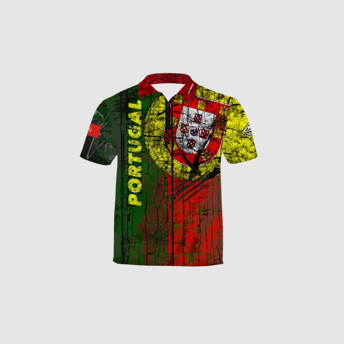 DED Portugal Theme Freizeit T-Shirt, Größe: XXS, Benutzerdefinierter Name: Kein Name, Bekleidungsart: Regular (Herren), Bild 1 von 3