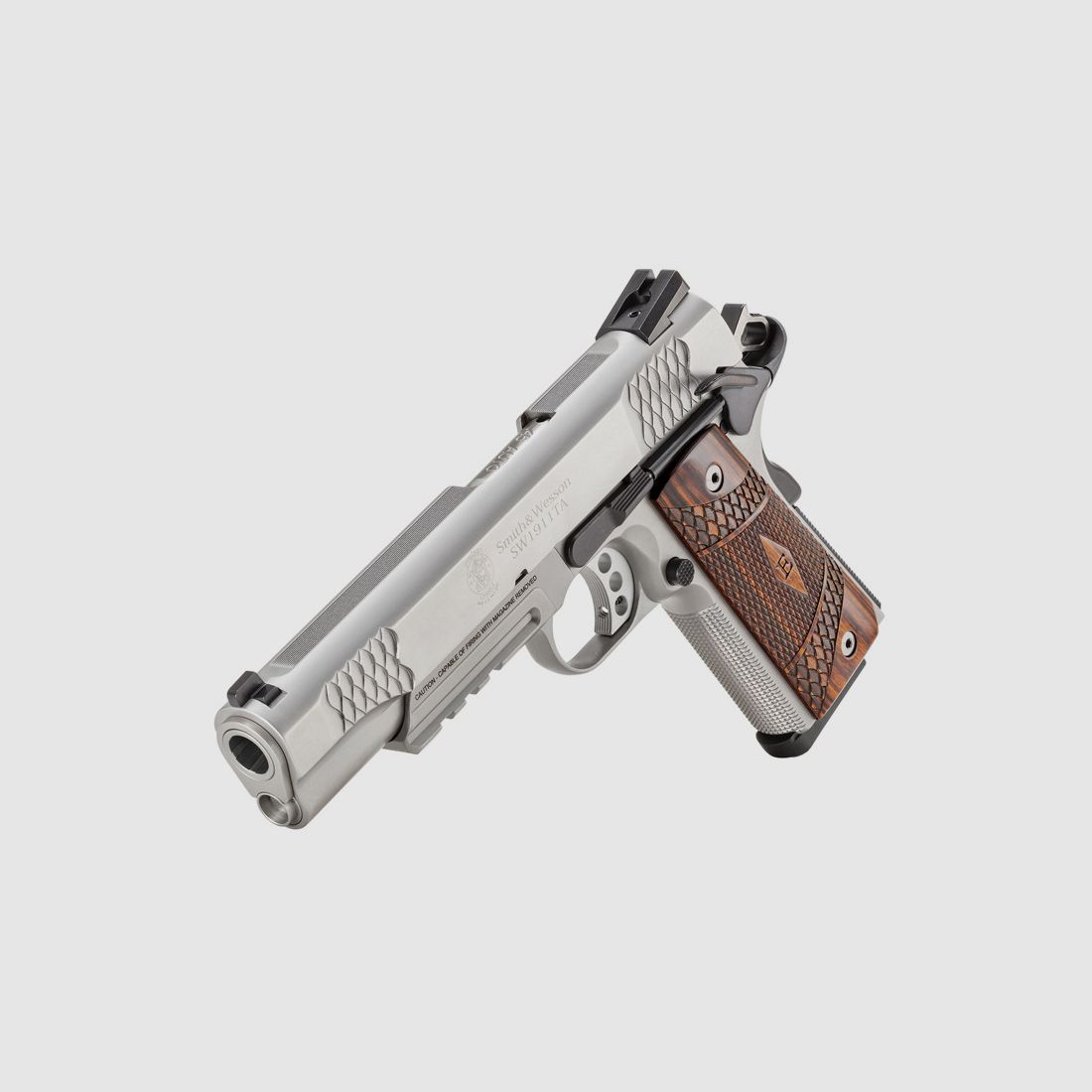 Smith & Wesson Pistola SW1911 E Series Tactical Rail 5′ .45ACP Inox, immagine 4 di 7