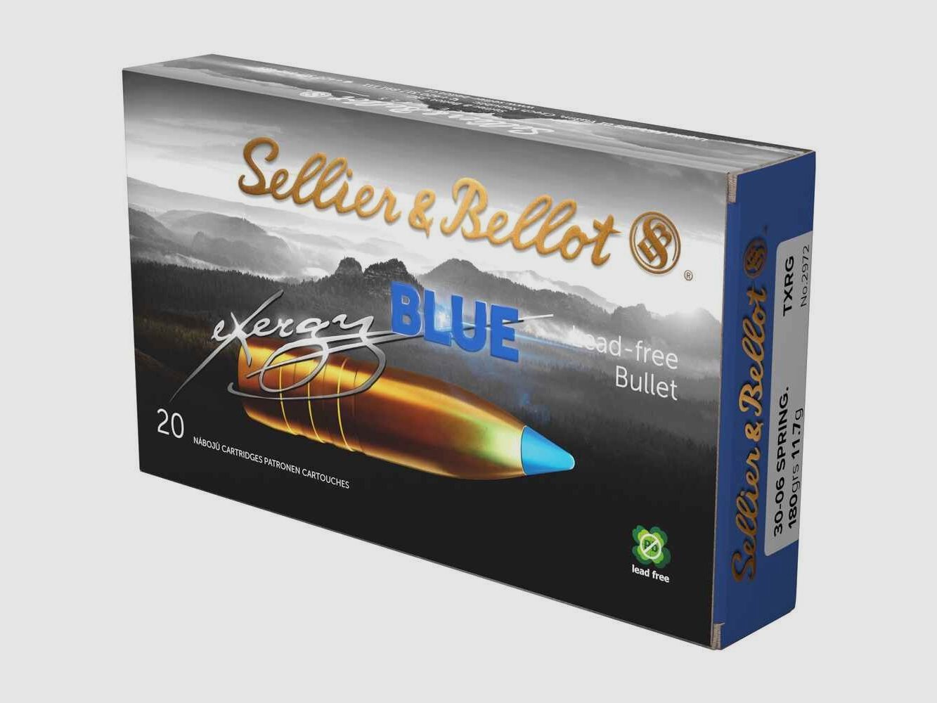 .30-06 Spr. tipped eXergy blue 11.7g/180grs. Sellier & Bellot