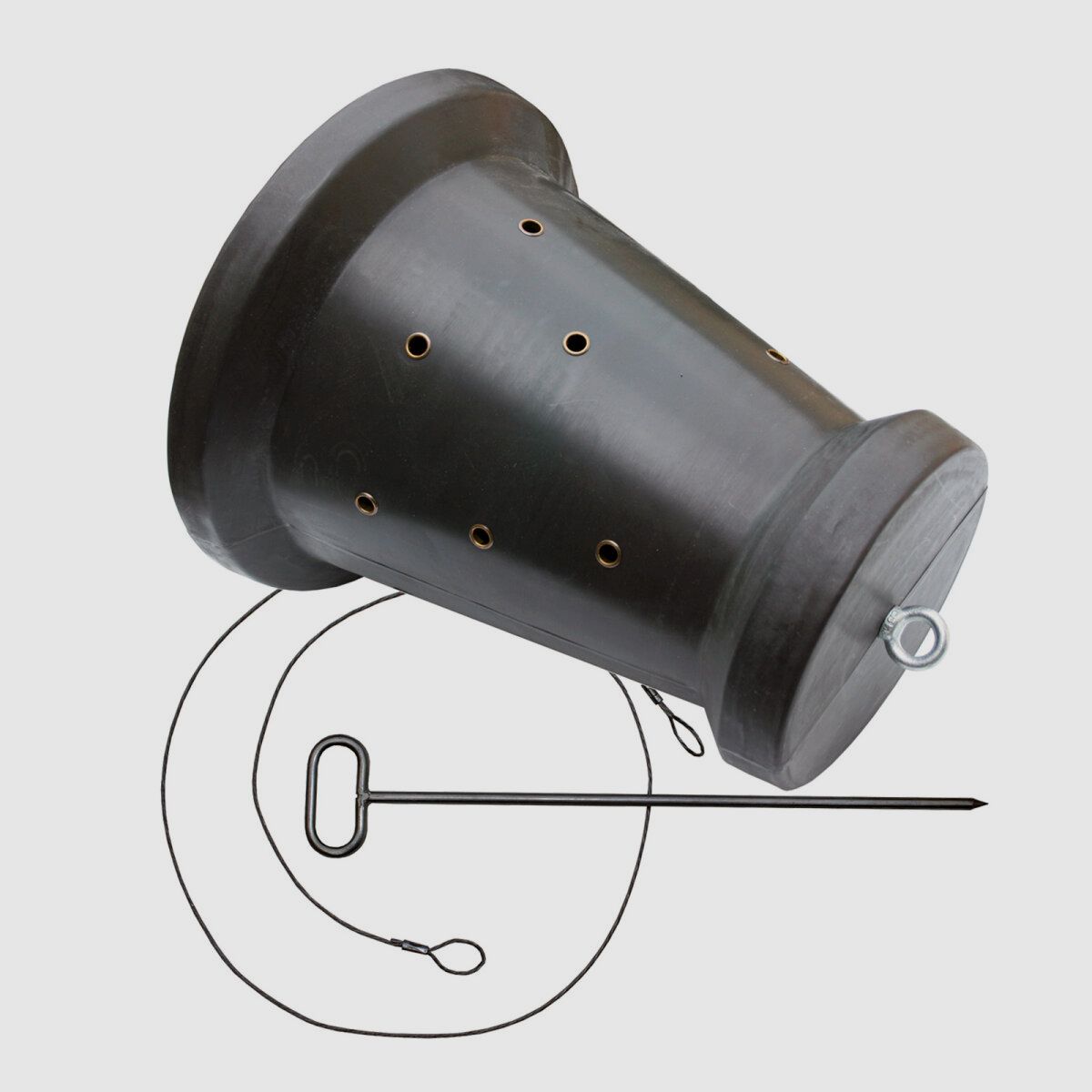 Tambor de alimentación en forma de cono con anclaje en el suelo