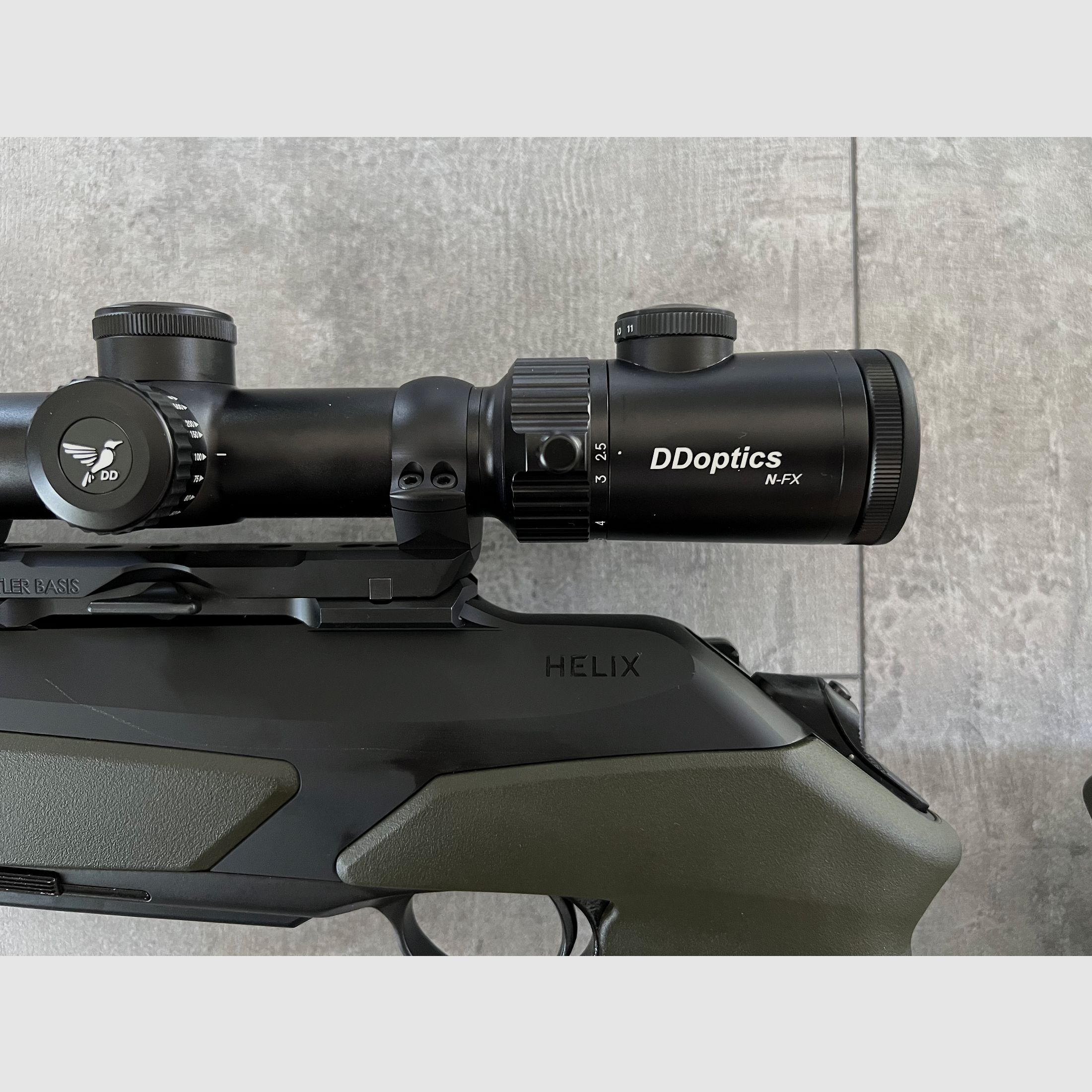 Merkel Helix Speedster, DDoptics NFX V6 2,5-15x56, Burris Thermal Clip-On V2