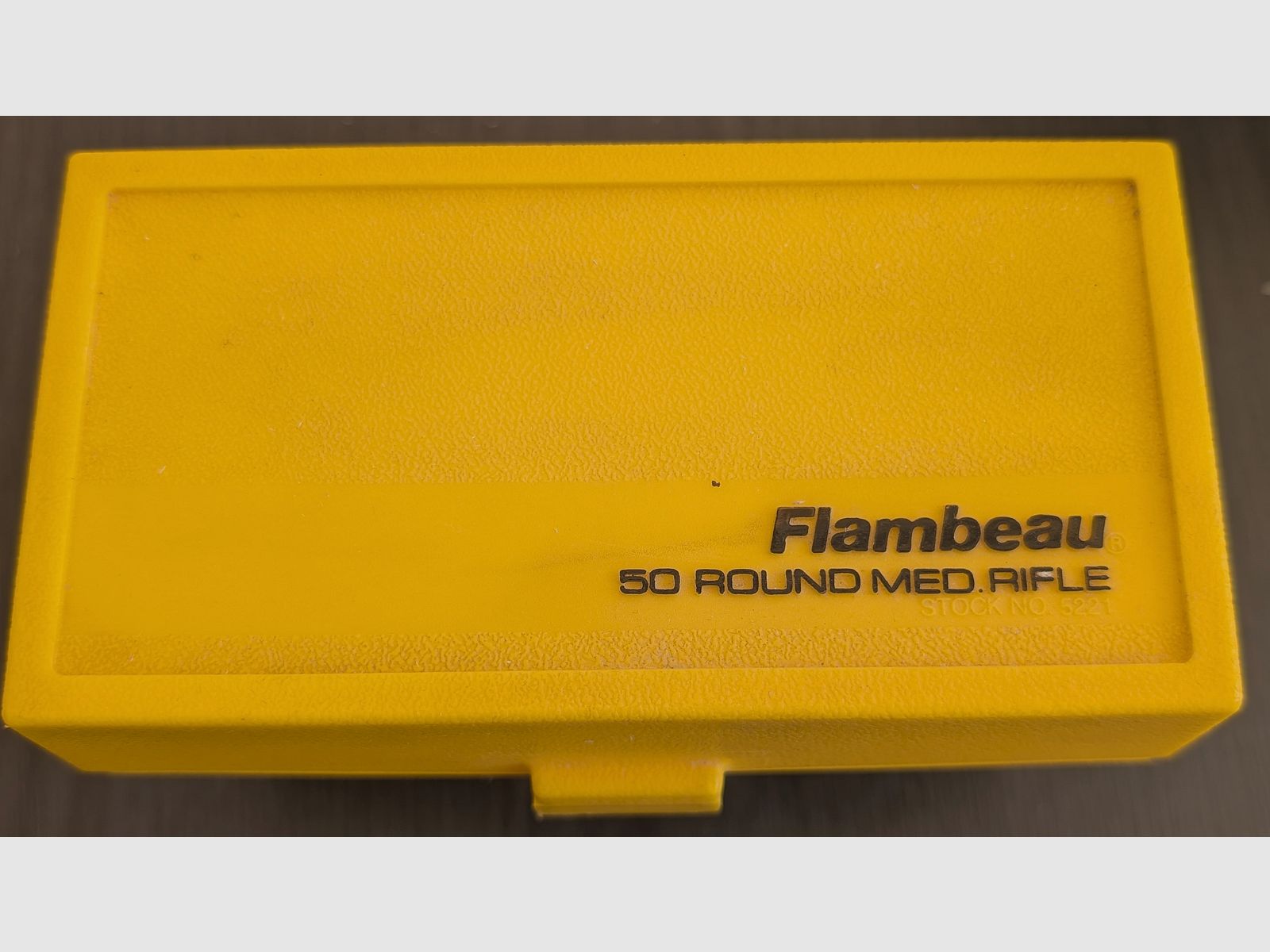 Munitionsbox von Flambeau für Gewehrpatronen, mit Scharnier