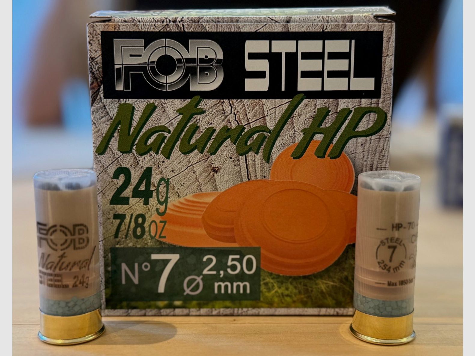 FOB Natural HP - 12/70 - 24g - No. 7 (2.5mm) - lead-free - for sporting shooting