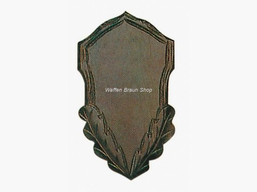 Gehörnbrett für Rehwild, 20X12 cm, geschnitzt, ohne Ausfräsung, dunkel