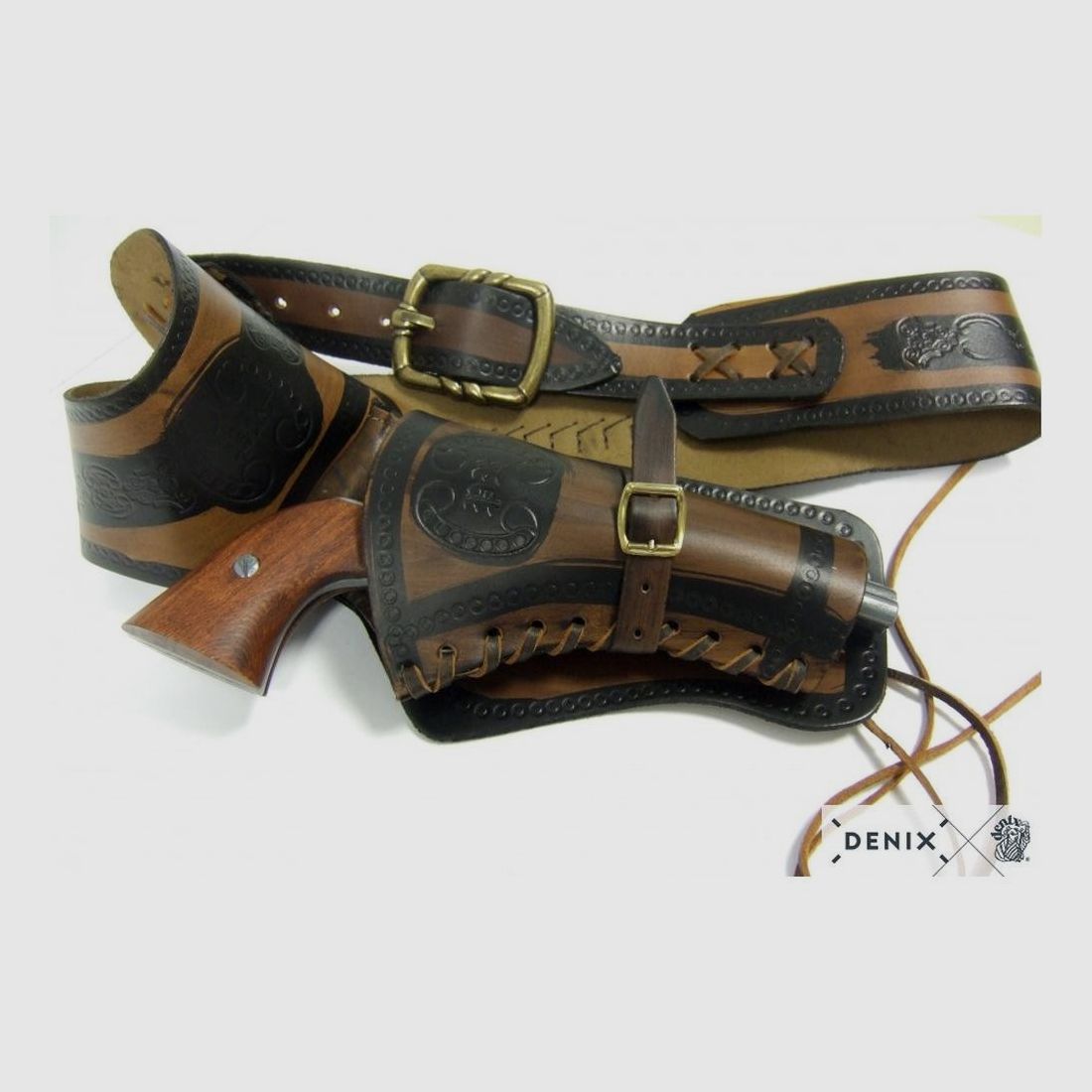 Gürtel mit Holster Denix für Western-Revolver - Widerstandsfähiges Leder - Authentischer Stil - Für sicheren und komfortablen Transport, Bild 2 von 5