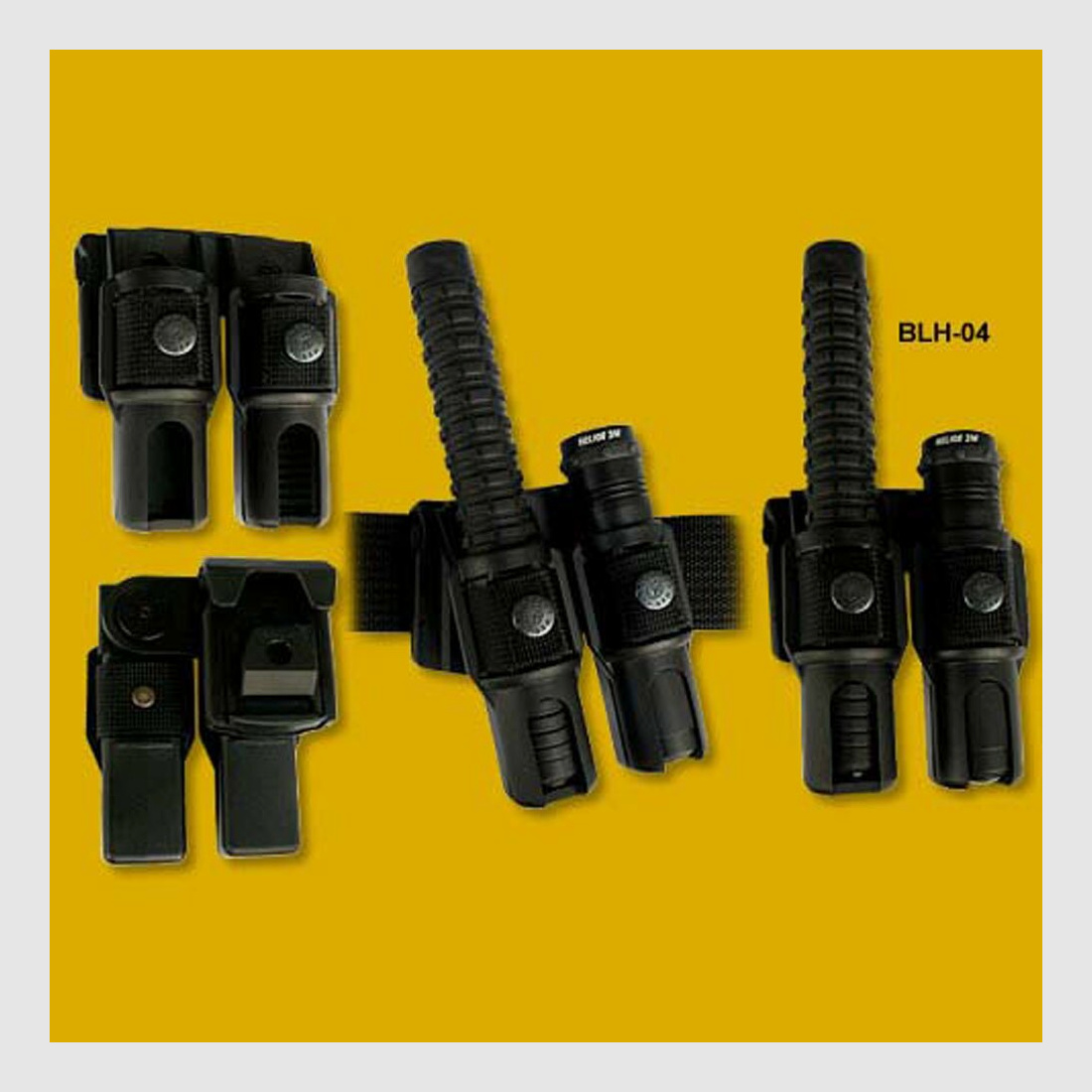 Doppeltes Kunststoffholster drehbar BLH-04 für Abwehrstock Taschenlampe