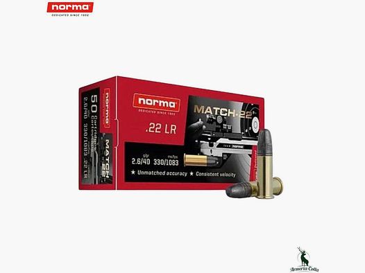 Norma Munitionen Match-22 Kal. .22Lr 40 gr. art. 2425076