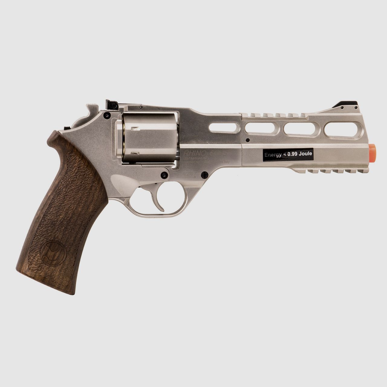 CO2 Softair Revolver Chiappa Rhino 60 DS Chrome Vollmetall nickel Kaliber 6 mm BB (P18)