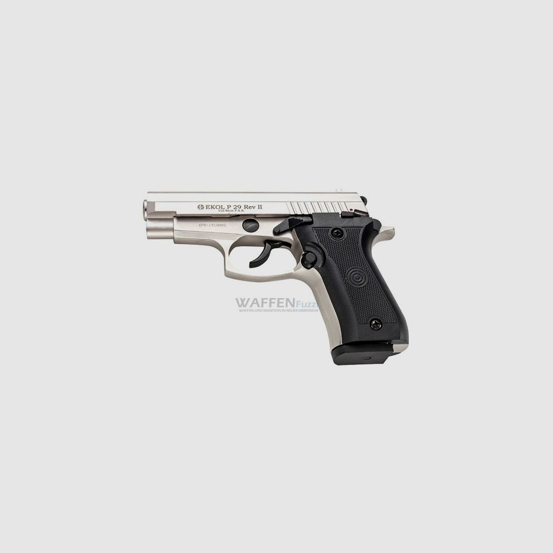 Ekol P29 Rev. II arma de fogueo niquelada calibre 9mm P.A.K