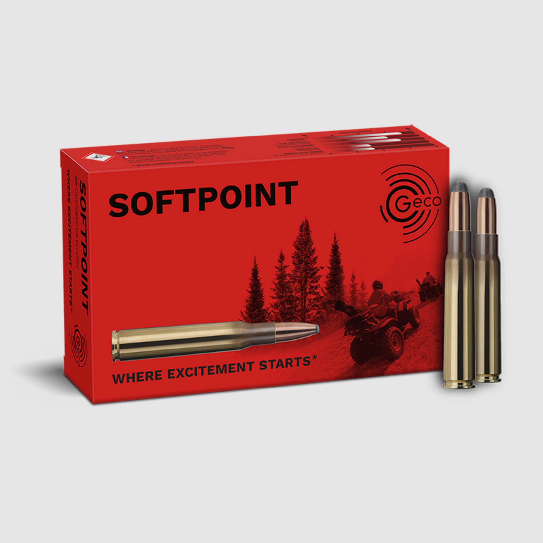 Geco 2123339 Softpoint 8x57 IS TM 12,0 g 185 gr Büchsenpatronen 20 Stück