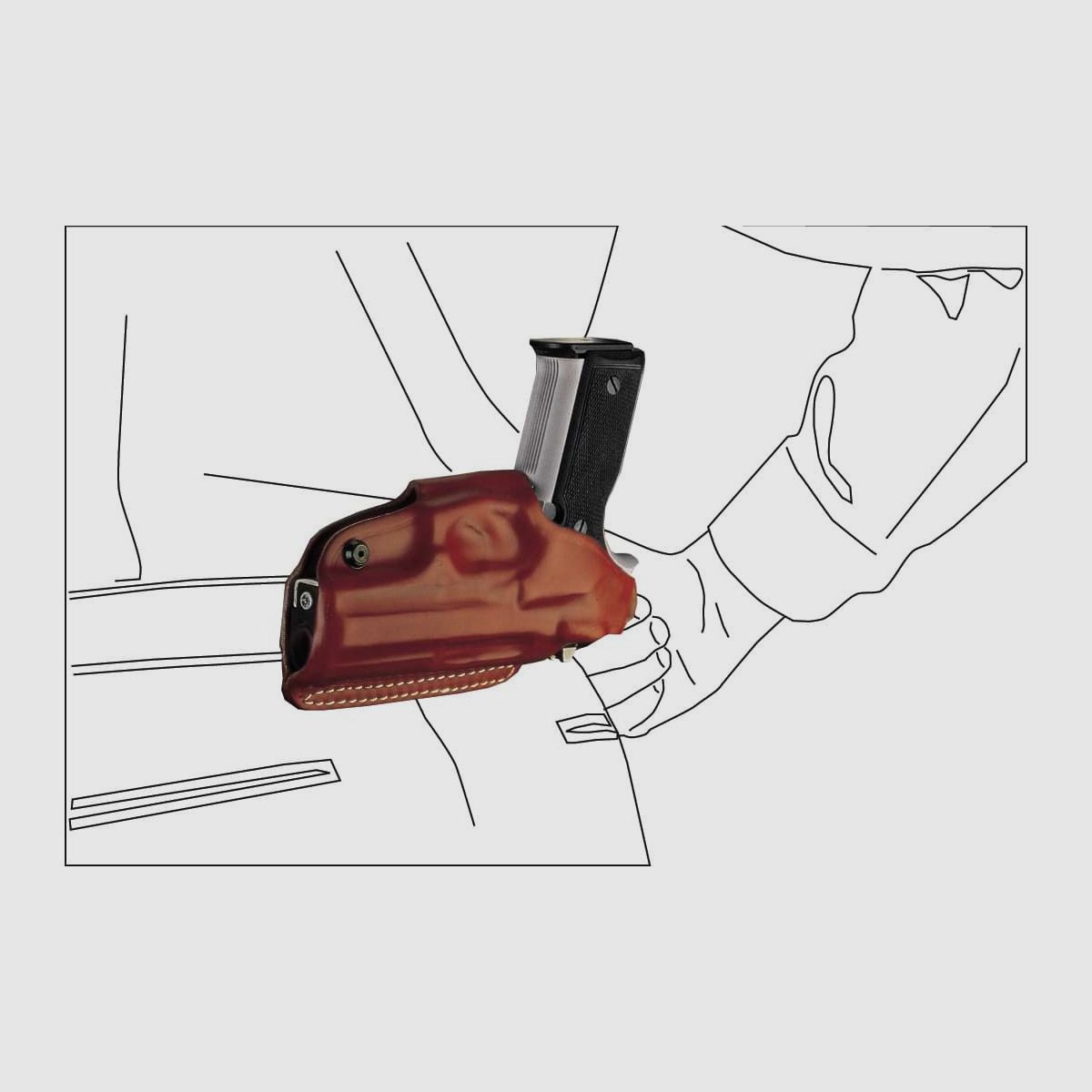 Schnellziehholster mit drei Tragepositionen Glock 42-Braun-Linkshänder