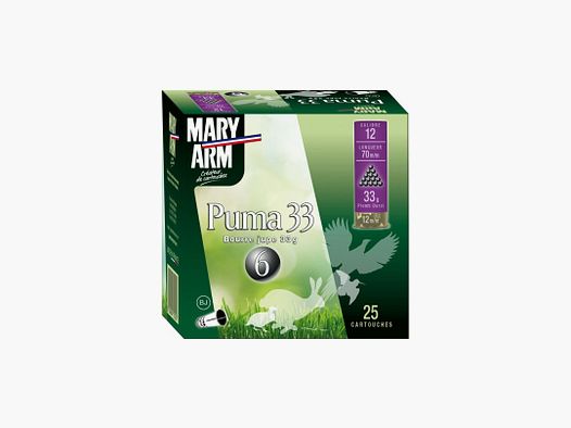 DOOS VAN 25 PATRONEN MARY ARM PUMA 33G WAD JACKETED CAL.12/70 LOOD 9