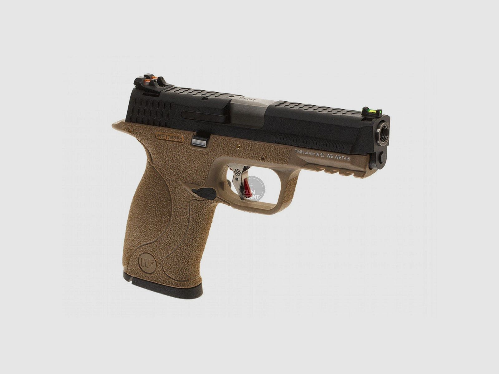 Softair - Pistole - WE - WET-05 BK Silver Barrel Metal Version GBB - ab 18, ber 0,5 Joule