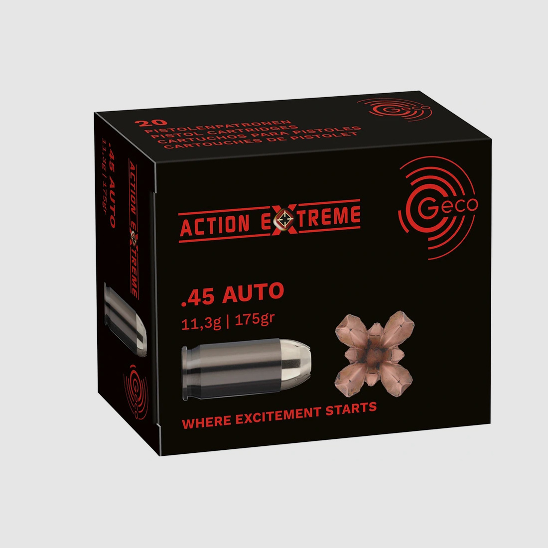 .45 ACP Action Extreme 11,3g/175grs. Geco