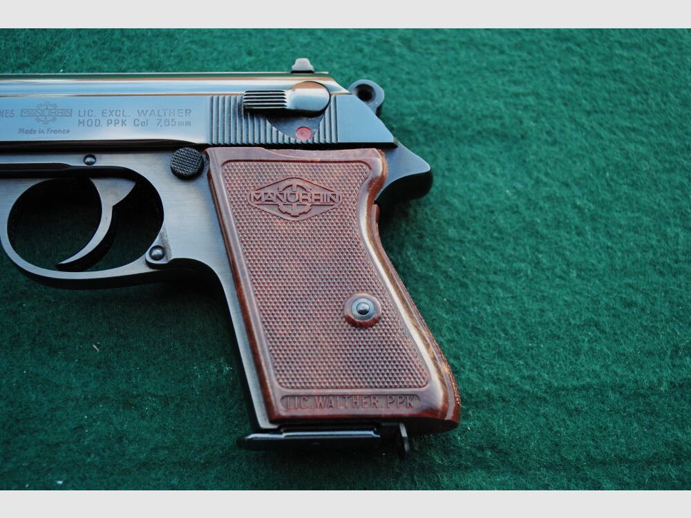 Walther PPK by Manuhrin, steel grip, original packaging with shot pattern