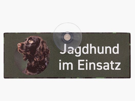 Wilde Hilde Original Autoschild Jagdhund im Einsatz