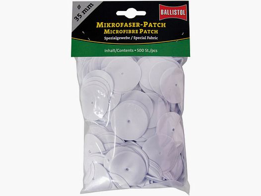 BALLISTOL Parche de microfibra para limpieza de armas (Ø 35 mm (desde cal. 7,5 mm), 500 unidades)
