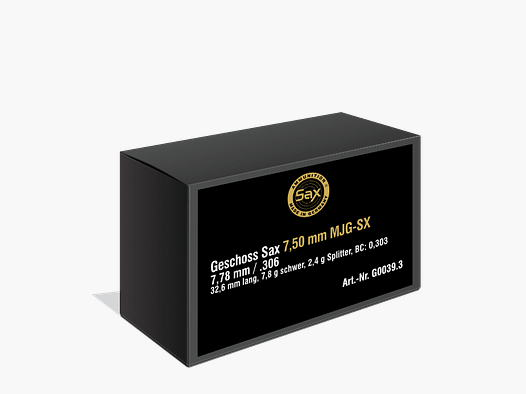Projektile Sax MJG-SX 7,5 mm / .306, 7,80 g / 120,40 gr