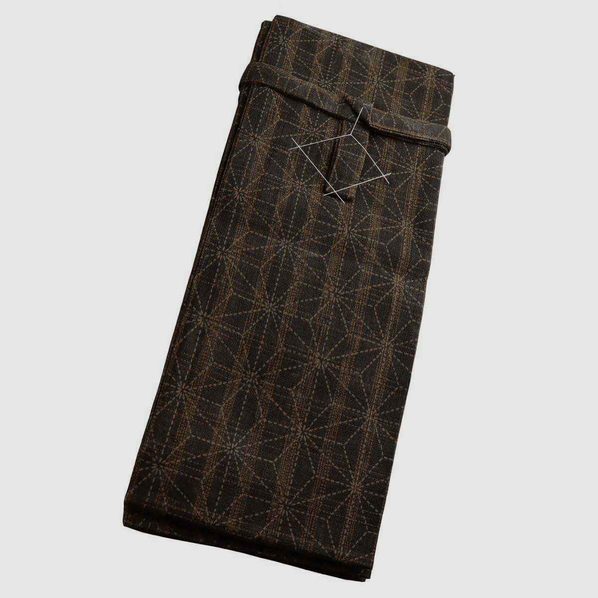 Funda para espada de algodón japonés marrón Asanoha hecho a mano