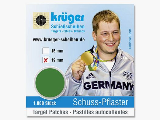 Schusspflaster Grün, 1000Stk. im Spender