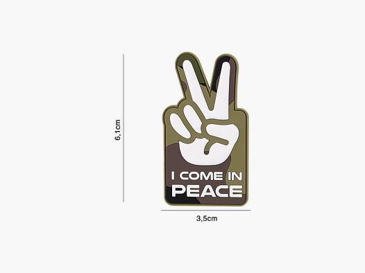I come in peace patch in PVC 3D woodland