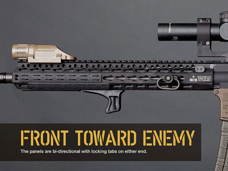 Zestaw pokryć szyn KeyMOD BRAVO COMPANY Czarny
