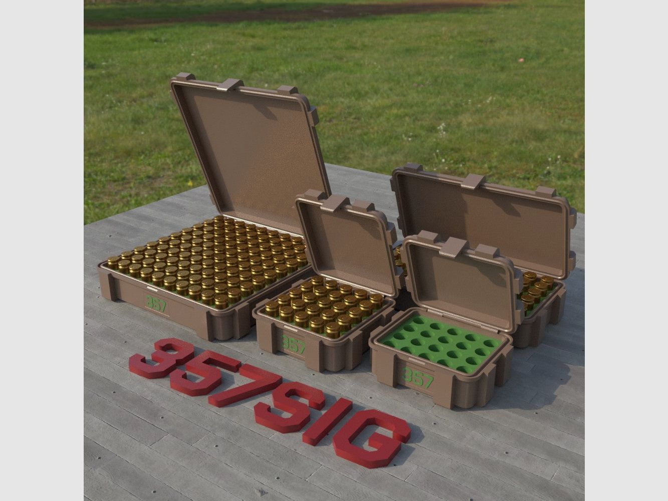Filamelt Munitionsbox / .357 SIG / ‘Klappdeckel’ / Patronenbox, Ammo Box