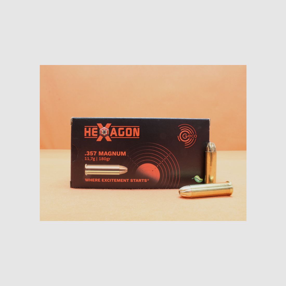 Patrone .357Mag GECO 180grs HEXAGON (2319117) VE 50 Patronen (SuperClean-Schadstoffarm)/ 11,7g